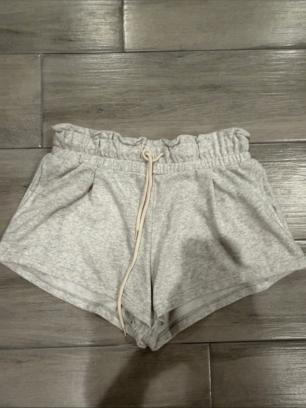 Urban Outfitters Light Gray Paperbag Waist Athletic Knit Shorts